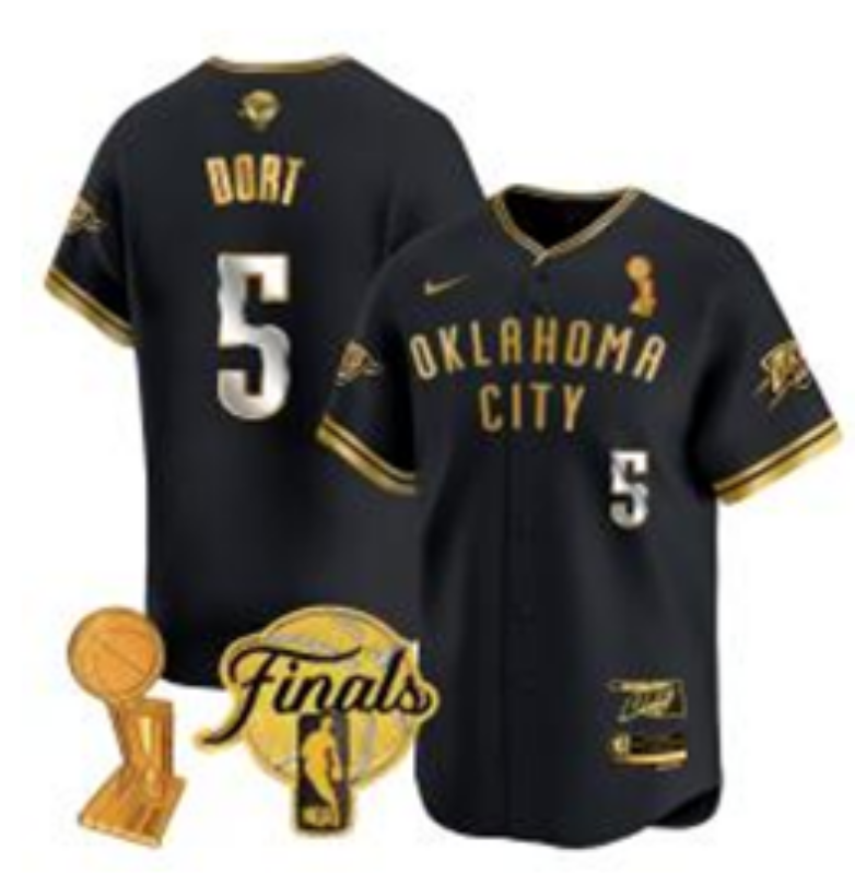 Men 2025 Oklahoma City Thunder #5 Dort black Nike Joint Name NBA Jersey style 9